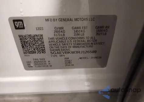 2024 Buick Enclave Premium Awd from USA, damaged, VIN 5GAEVBKW3RJ126589